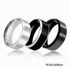 Schwarze Ringe Klassischer Edelstahlring Verlobung Eheringe Für Männer Frauen Paar Schwarz Silber Farbe Modeschmuck 8/6mm