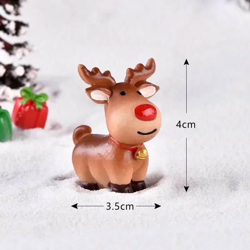 Christmas Party Home Decor Supplies Elk Snowman Sleigh Deer Car Micro Landscape Snow Decoration Locomotive Car Resin Crafts
