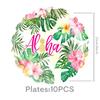 Hawaii Flamingo Summer Party Paper Tableware Set: Plates, Cups, Napkins, Tablecloth, Cutlery