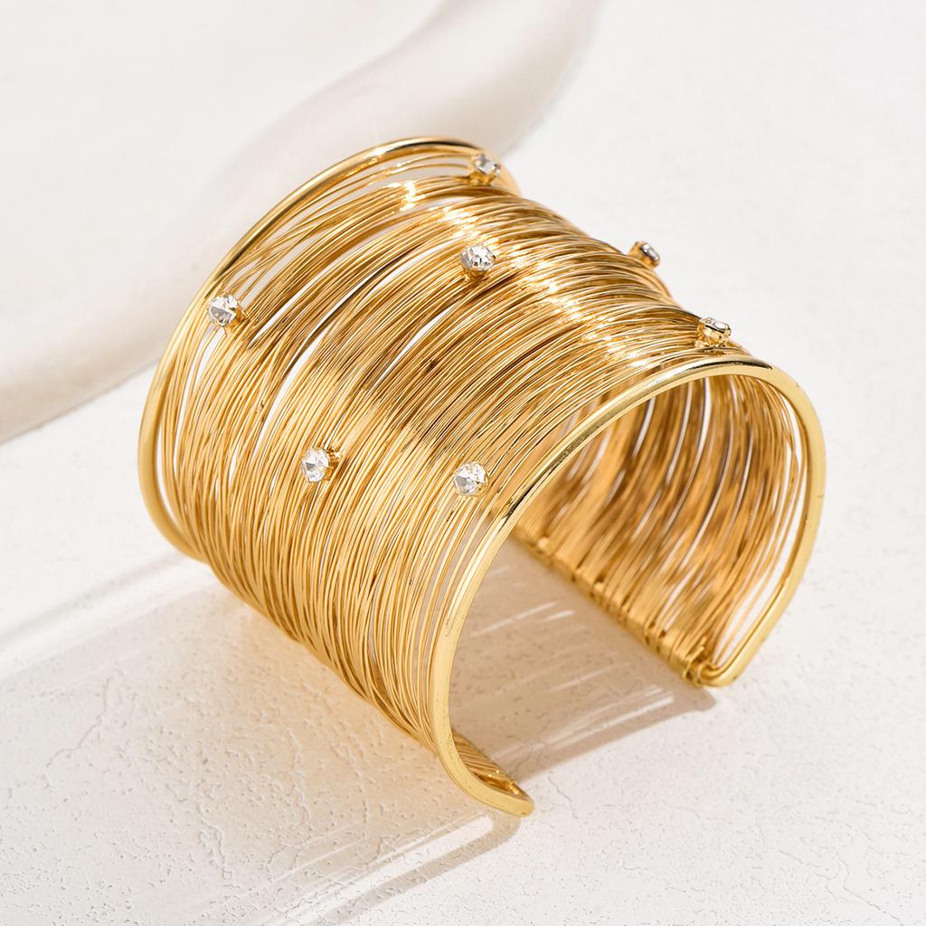 European and American style women's bracelet, personalized inlaid diamond design niche bracelet, versatile opening adjustment bracelet