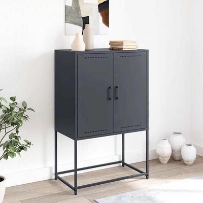 Highboard Anthracite 68.5 X 38.5 X 107 Cm Steel