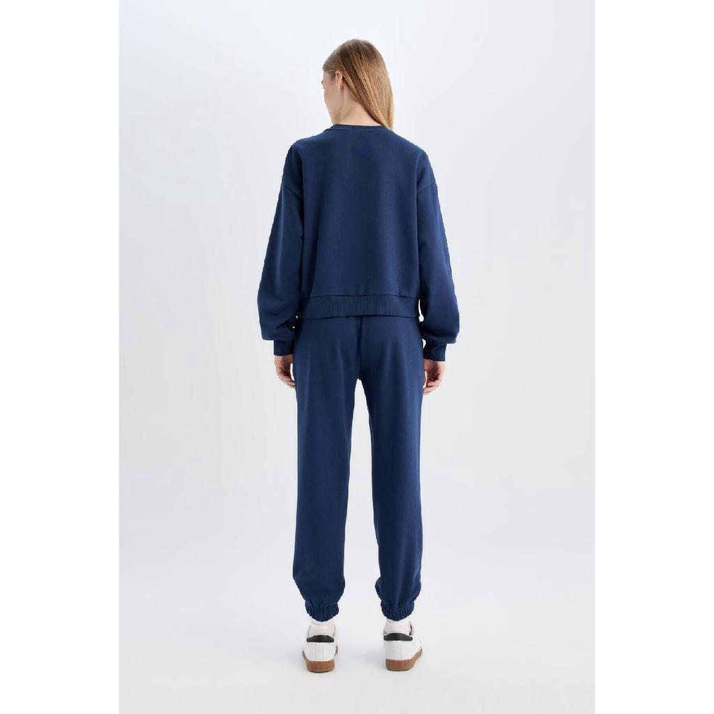 Normální střih Basic Silný fleece Uvnitř Crew Výstřih Pružný pas Bavlna Tepláková souprava D8022axns