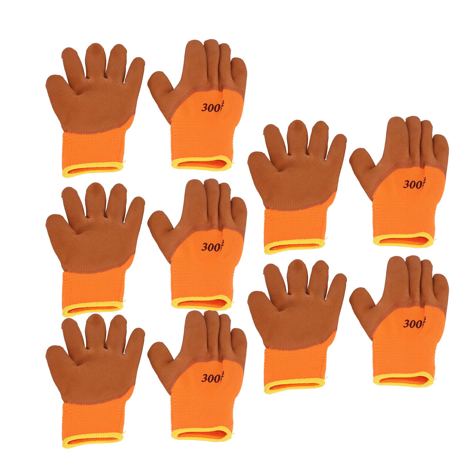 

5 пар зимних рабочих перчаток износостойкие нейлоновые теплые перчатки утолщенные термоперчатки для холодной погоды