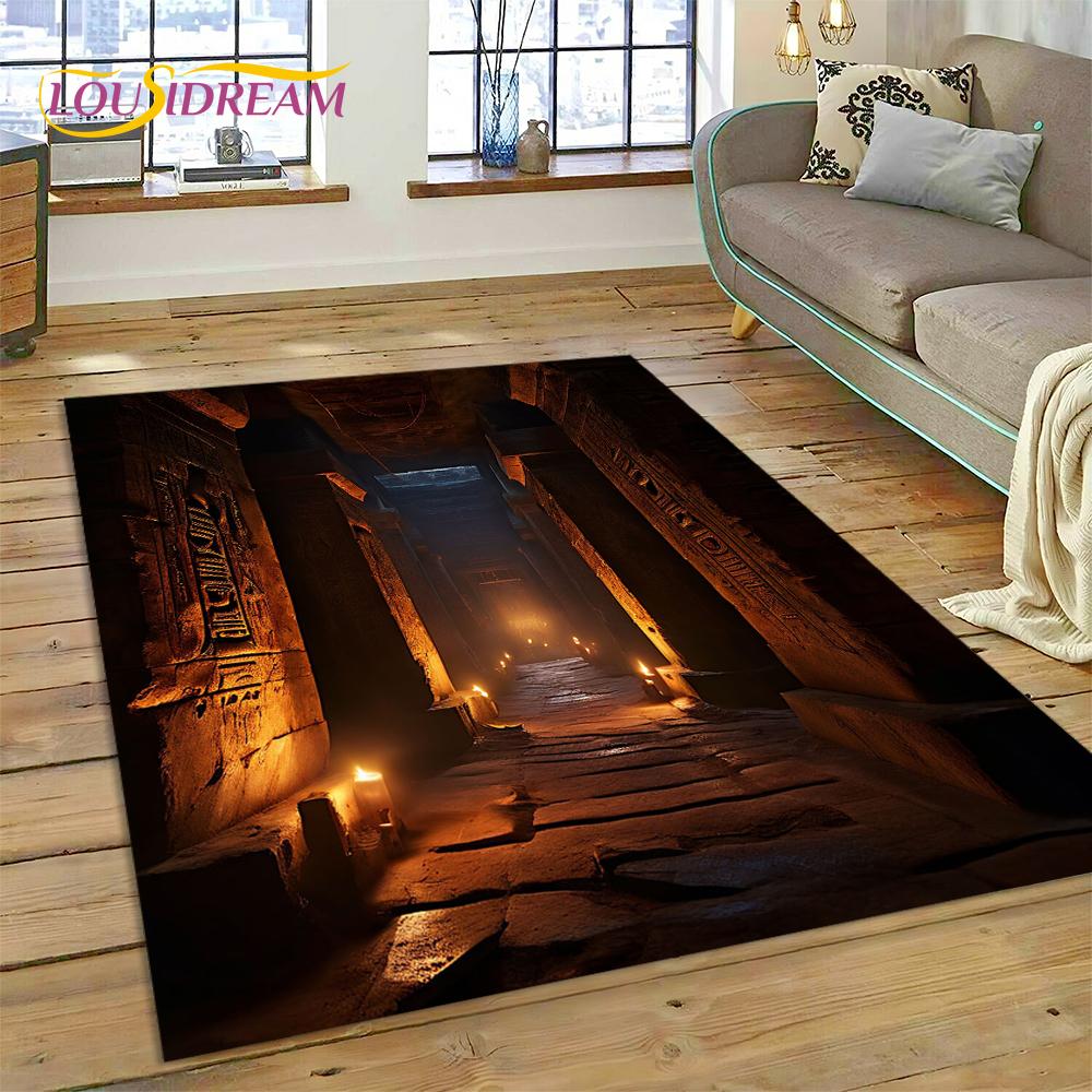 3D Illusion God's Temple Door Gate Carpet Rug for Living Room Bedroom Home Sofa Decoration,Kids Play Area Rug Non-slip Floor Mat