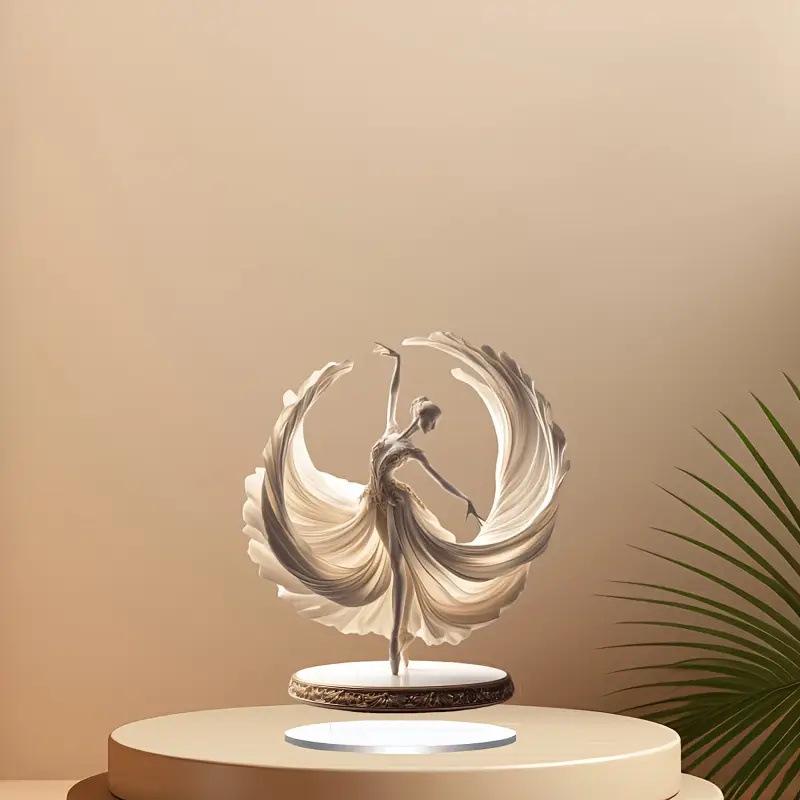 Elegante Acryl-Ballerina-Statue - Ideales Geschenk für Frauen, Stilvolle Schreibtischdekoration mit Ständer