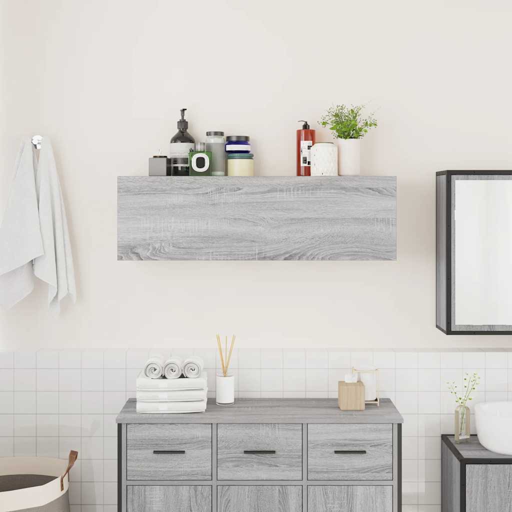 Bathroom Wall Cabinet Grey Sonoma 100 x 25 x 30 cm Particleboard