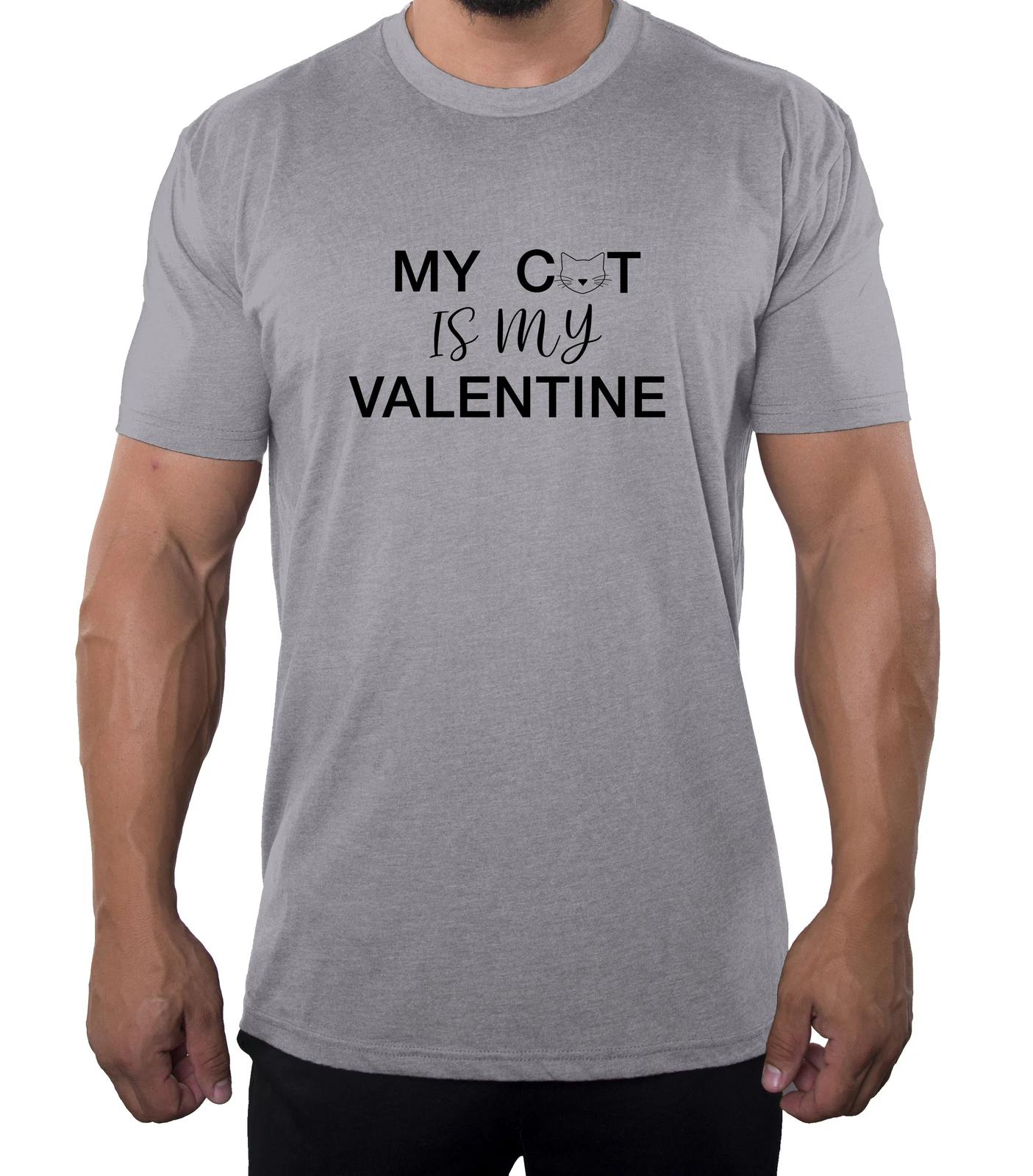 My Cat Is My Valentine Men s Shirts, Valentine T-Shirts, Funny Men s Shirts! XL