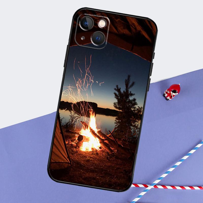 Camping Nature Phone Case For iPhone 16 15 Pro Max 12 13 Mini 11 14 Pro Max XR 16 15 Plus 16e Cover Coque