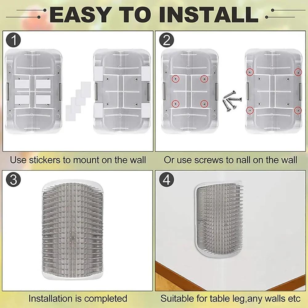 Perie de colț pentru pisici de companie, masajor, auto-îngrijire, pieptene, accesorii pentru pisici, zgârietor, stâlp de zgâriat, răzuitoare, articole pentru animale de companie