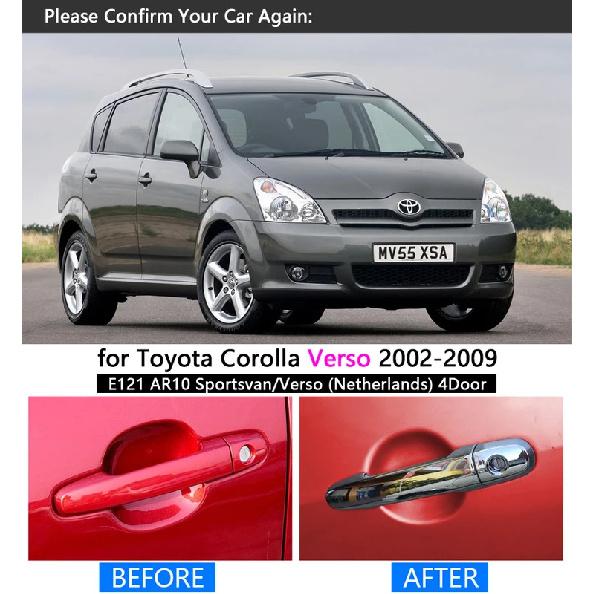 for Toyota Corolla Verso 2002 - 2009 Chrome Handle Cover Trim E121 AR10 Sportsvan 2003 2004 2006 2008 Accessories Car Styling