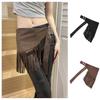 Triangle Tassel Waist Belt Solid Color Dress Belt Versatile Waist Cover  for Women
