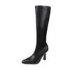 Fashion Sharp pointed high tube thin heel high-heeled boots for women simple comfortable versatile stylish height increasing boots