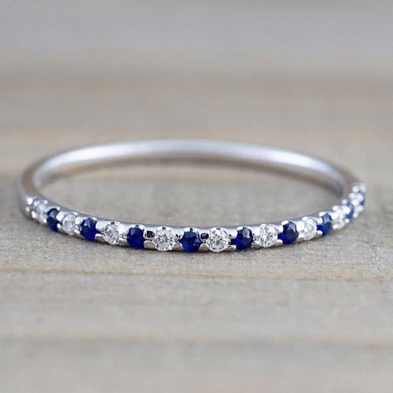 European and American Jewelry: Trendy Micro-set Thin Rings Size 6