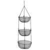 European Wrought Iron 3-Tier Detachable Fruit Basket and Cradle for Home Decor