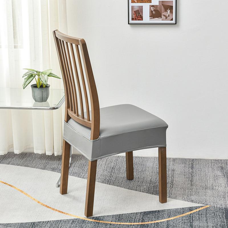 Elastic Square Chair Cover Waterproof PU Leather Home Dining Chair Seat Cover Decor Dust Slipcover Stool Cushion Removable