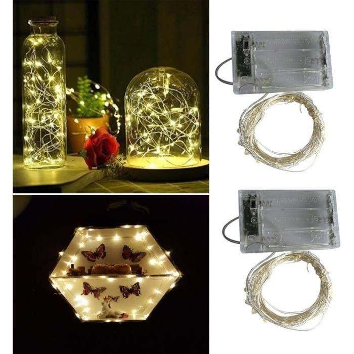 Guirlande Lumineuse - BXROIU - 50 LEDs - 5 Mètres - Pile - Fil d'argent - 2 Modes