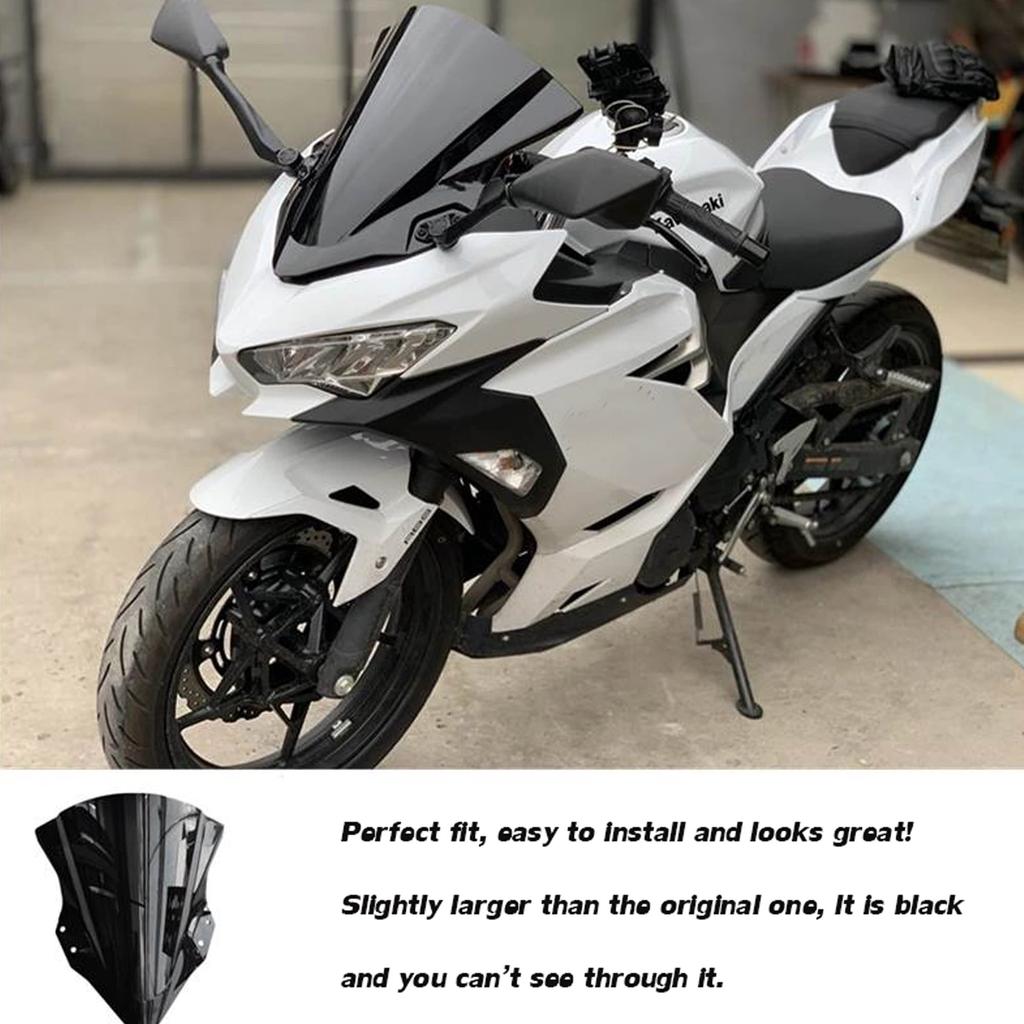 Compatible with Ninja Ninja and EX400 Front PC Glass Front Wind Deflector Front Body Mount Rain Motorcycle Custom Parts 400, 250, Models Windshield,