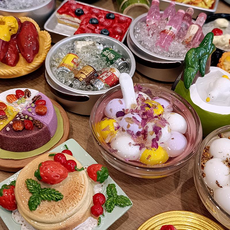 Food Fridge Magnet Sticker Cute Dumpling Drink Dessert Decoration Kitchen Accessories