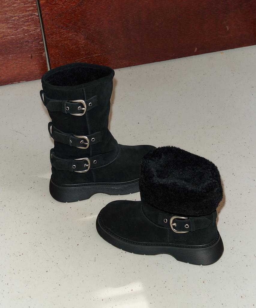 Khiho Portrel Fur Boots Black
