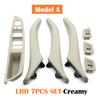 7PCS Left Hand Driver LHD Car Interior Left Right Leather Door Pull Handle Assembly Set For BMW 5 Series F10 F11 523i 525i 528i