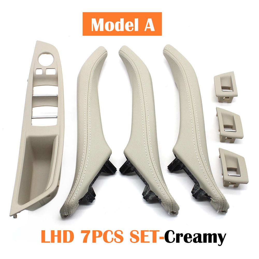 7PCS Left Hand Driver LHD Car Interior Left Right Leather Door Pull Handle Assembly Set For BMW 5 Series F10 F11 523i 525i 528i