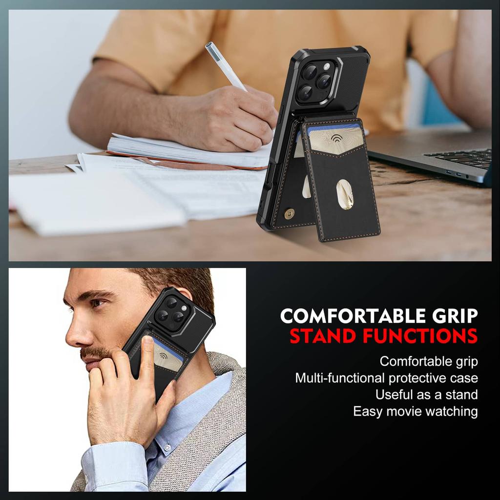 Detachable Wallet Case for iPhone 16e 16 15 14 Plus 13 12 11 Pro Max XR, Magnetic Wireless Charging, Shockproof Flip Card Holder