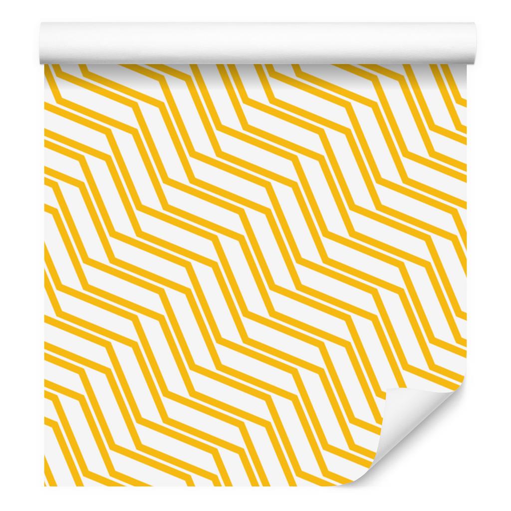 Wallpaper Geometric Pattern Cream, White and Gold 50x1000