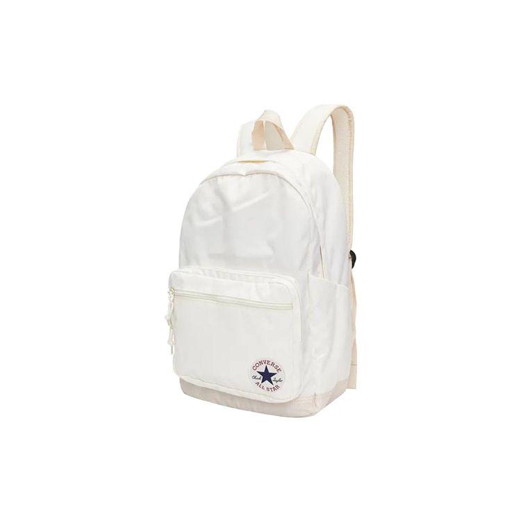 Converse Logo Solid Color Large Capacity Polyester Backpack Unisex Backpack White 10020533-A06