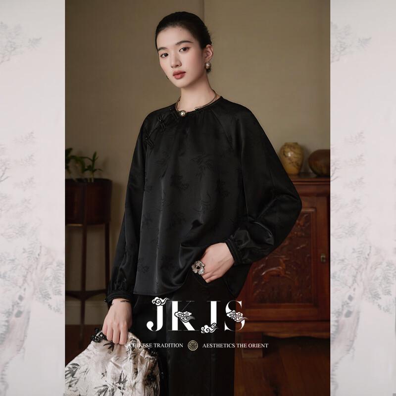 New Chinese Style Loose-Fit Jacquard Shirt S