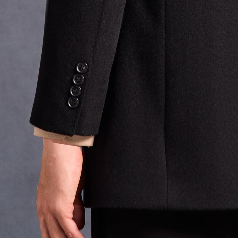 Antonio Men's Cashmere Wool Blend Mid-Long Coat with Detachable Down Liner