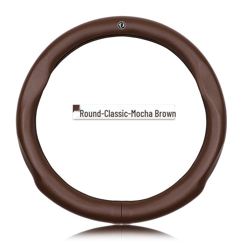 Genuine Leather Steering Wheel Cover for Dongfeng Fengxing S500 - Ultra-thin, Sweat-absorbent, Non-slip, Four Seasons Universal Fit