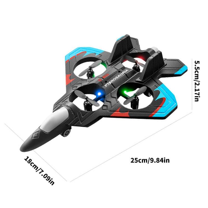 Stunt Remote Control Plane Foam Jet Fighter with LED Lights Remote Control Airplanes for Kids Ages 8-13 Multicolor