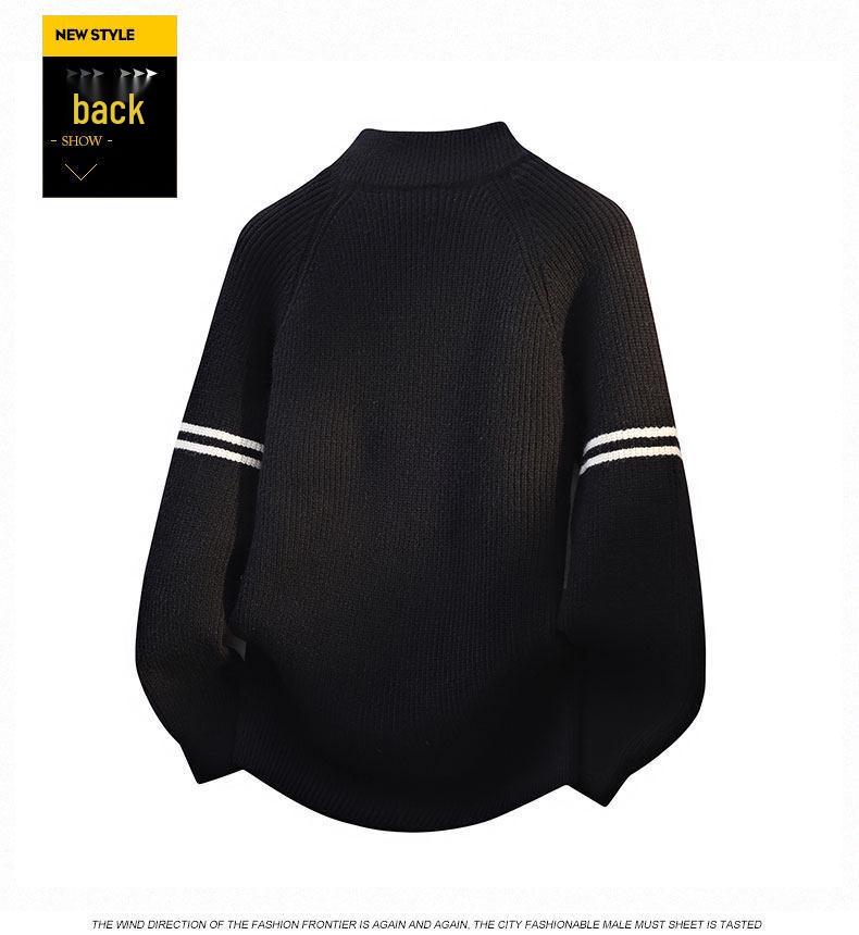 Half-Zip Stand-Collar Sweater for Boys: Autumn/Winter Style for Teens - Knit Base Layer Fashion