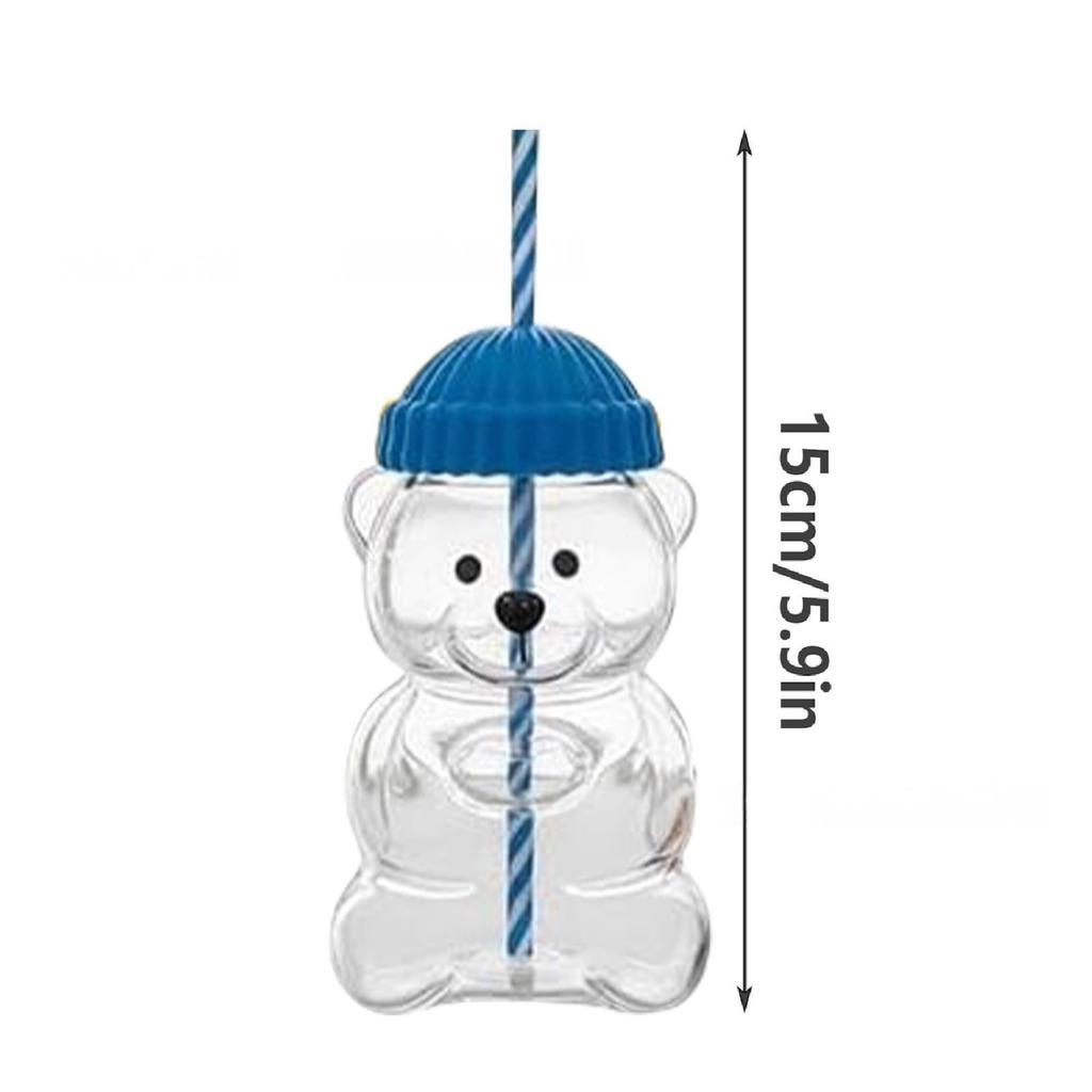 Kreative Bärenbechergläser mit Strohhalm & Deckeln Klarglasbecher für Starbucks Kaffeetassen Milchgetränk Wasserbecher für Weihnachtsgeschenke