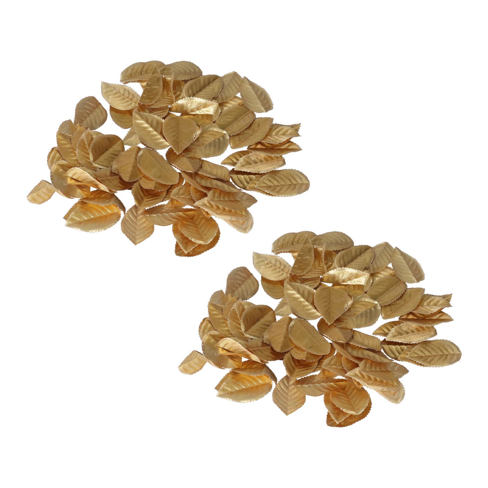 

400 шт. Листья для рукоделия Золотые Искусственные Нетканые Тканевые Цветочные Лианы для Украшения Свадебной Вечеринки