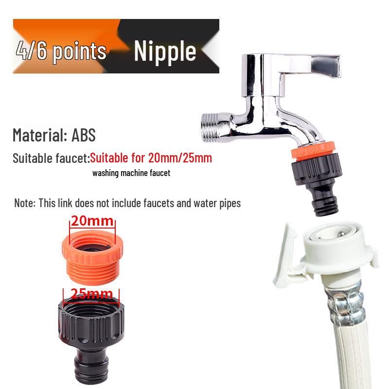 Plastic Hose to Faucet Converter 4-Point to 6-Point Adapter