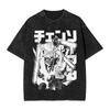 Vintage Washed T Shirt Chainsaws Man Denji Devil Makima Anime Cotton Tops Short Sleeve Round Neck Tees Birthday Gift T-Shirts