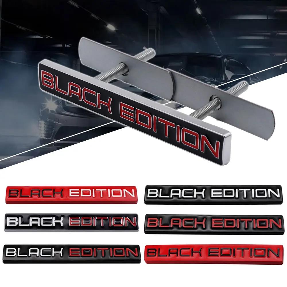 Metal Black/Red EDITION 3D Logo Car Front Grille Metal Badge Emblem Decal Car Front Emblem Badges Nameplate Car Accessories