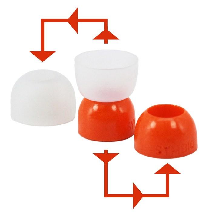 New Symbio W Medical-Grade Hybrid Eartips 6-Piece Set (3 Sets) Silicone x Urethane Memory Foam Flexible Nozzle Fit Sound Isolation