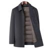 2025 Winter High-End Men's Wool Coat with Detachable Down Liner - Double-Sided Casual Jacket for Middle-Aged and Elderly