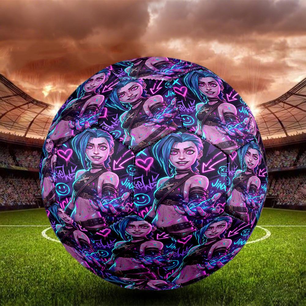 Jinx Print Size 5 Soccer Ball, Standard Match Football for Sports Game and Team Practice, Ideal Gift for Soccer Fans
