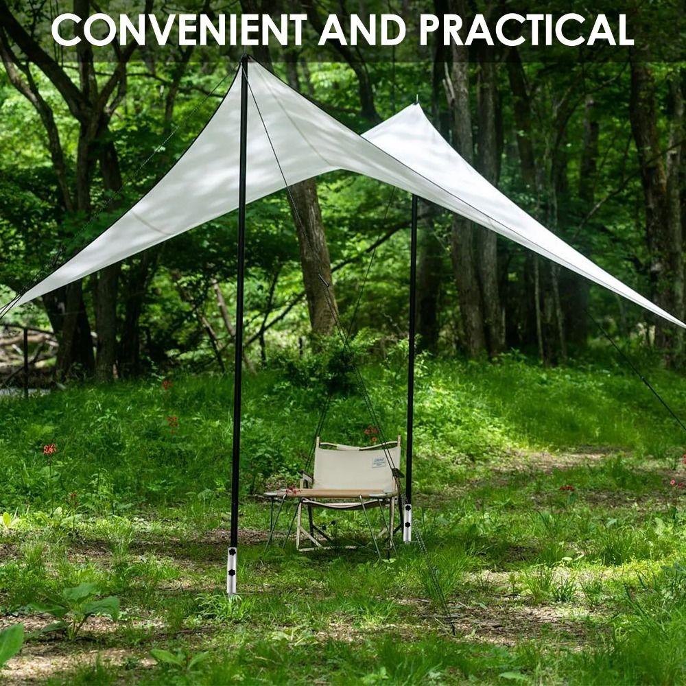 Portable Camping Umbrella Base 4 Nails Metal Ground Base Beach Parasol Rod Stand  Tent Accessories