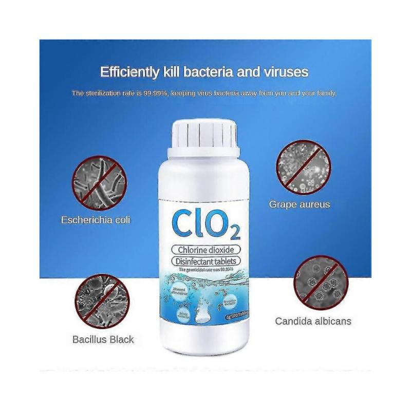 200pcs Food Grade Chlorine Dioxide Effervescent Tablet Clo2 Anti-bacterial Disinfection Chemical Tab