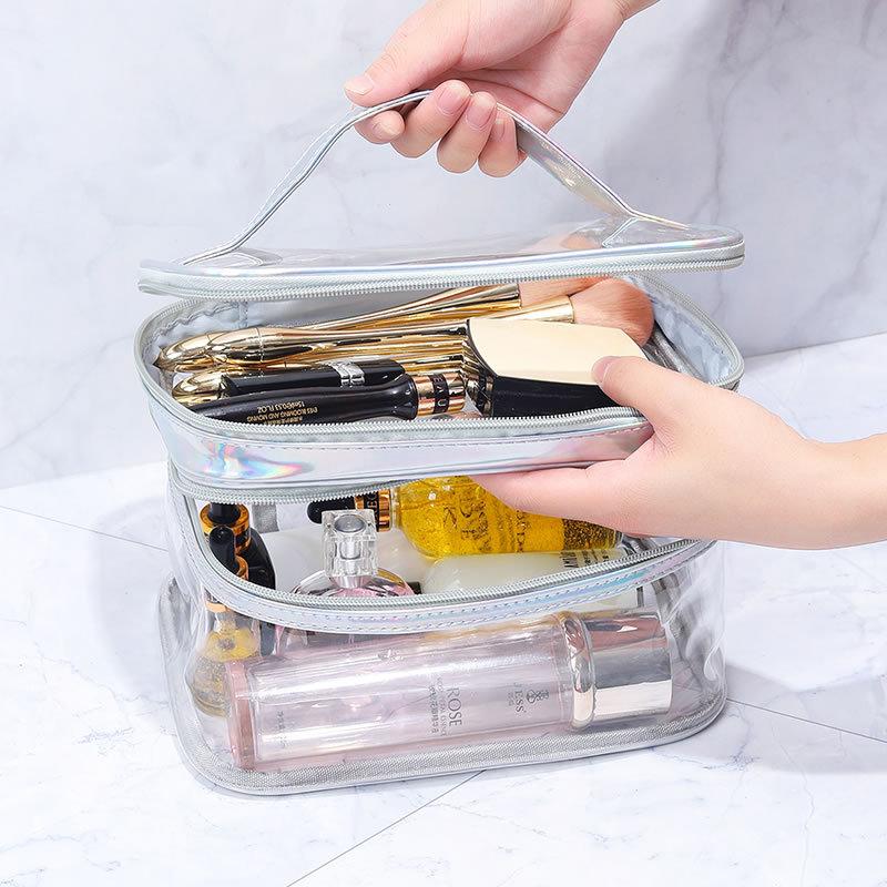 Transparent Makeup Bag Female Network Red Large Capacity Travel Girl Portable Waterproof Toiletry Bag Cosmetics Storage Bag