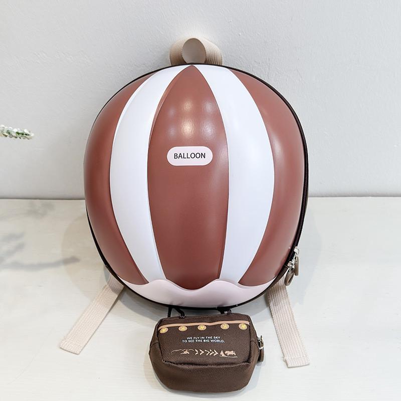 Мультяшный рюкзак для детей с воздушным шаром из ткани Оксфорд Ева Легкий Расширяемый Для школьного образования коричневый