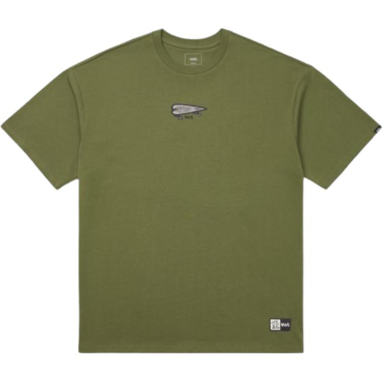 Vans X Asian Artist Collection SS24 Brand Logo Fashion Anime Print Round Neck Short Sleeve T-Shirt Unisex T-Shirt Green VN000J2WAMB1 L