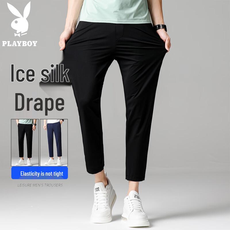 Playboy Men s Ice Silk Loose Straight Casual Pants 31