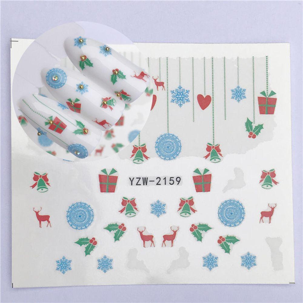 Frauen Weihnachtsmann Schneeflocken Schneemänner Nagelkunst Aufkleber Dekoration Aufkleber Wassertransfer Abziehbilder