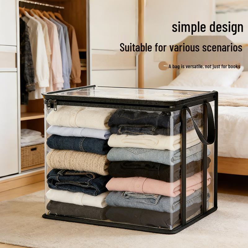 Transparent Dustproof Book Storage Bag - Large Capacity Organizer for Classroom Use