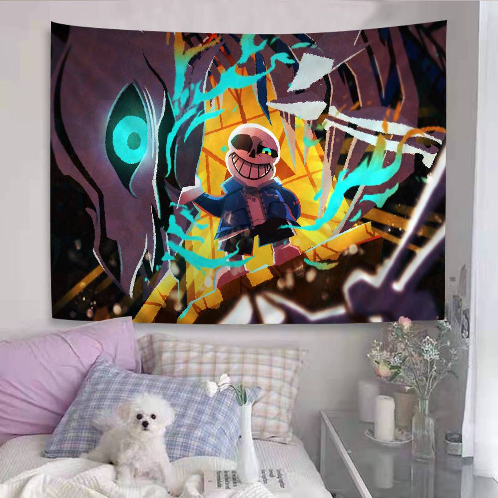 Undertale Barevná tapiserie na zeď Hippie Květinové koberce na zeď Dekorace do koleje Nástěnné umění Dekor